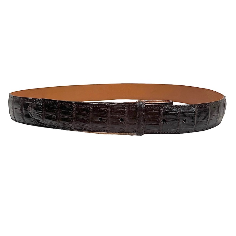 Scott Mallory SoHo New York Size 38 Genuine Croc Leather Brown Belt - Picture 3 of 7